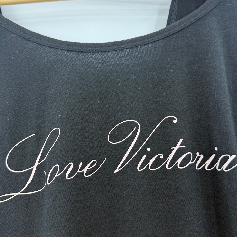 Victoria's Secret black long sleeve lounge sleep shirt exercise top relaxed fit - Picture 2 of 12